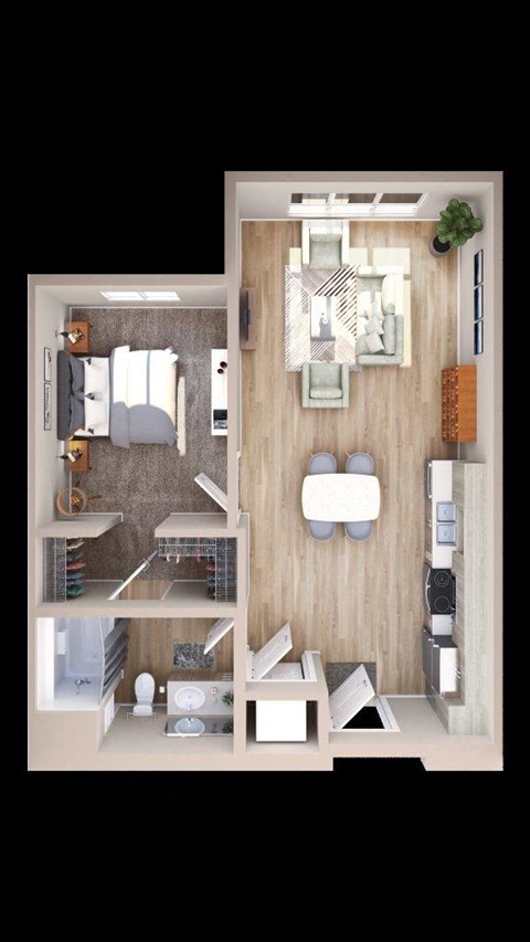 Adara at SeaTac Apartments A6 3D Floor Plan
